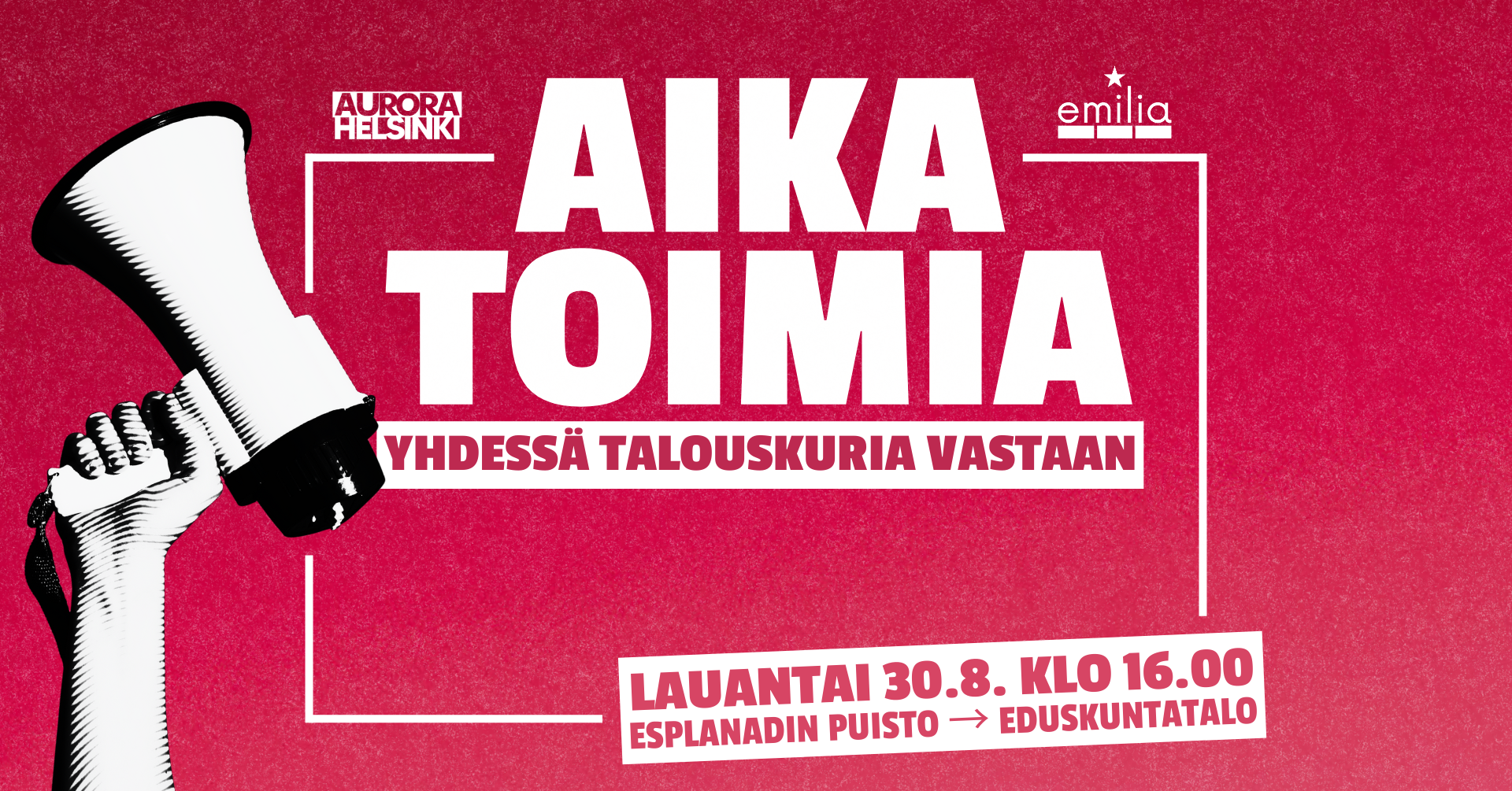 Read more about the article Aika toimia! – Yhdessä talouskuria vastaan
